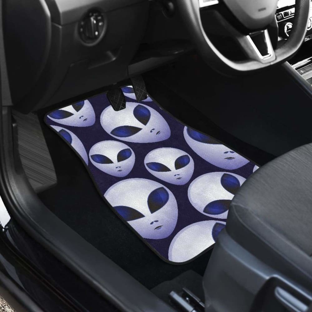 Alien Pattern Print Car Mats - Non-Slip Front & Back Floor Mats for Cars, SUVs, Trucks - Durable & Easy to Clean - Perfect for Sci-Fi Fans & Unique Car Interior Styling