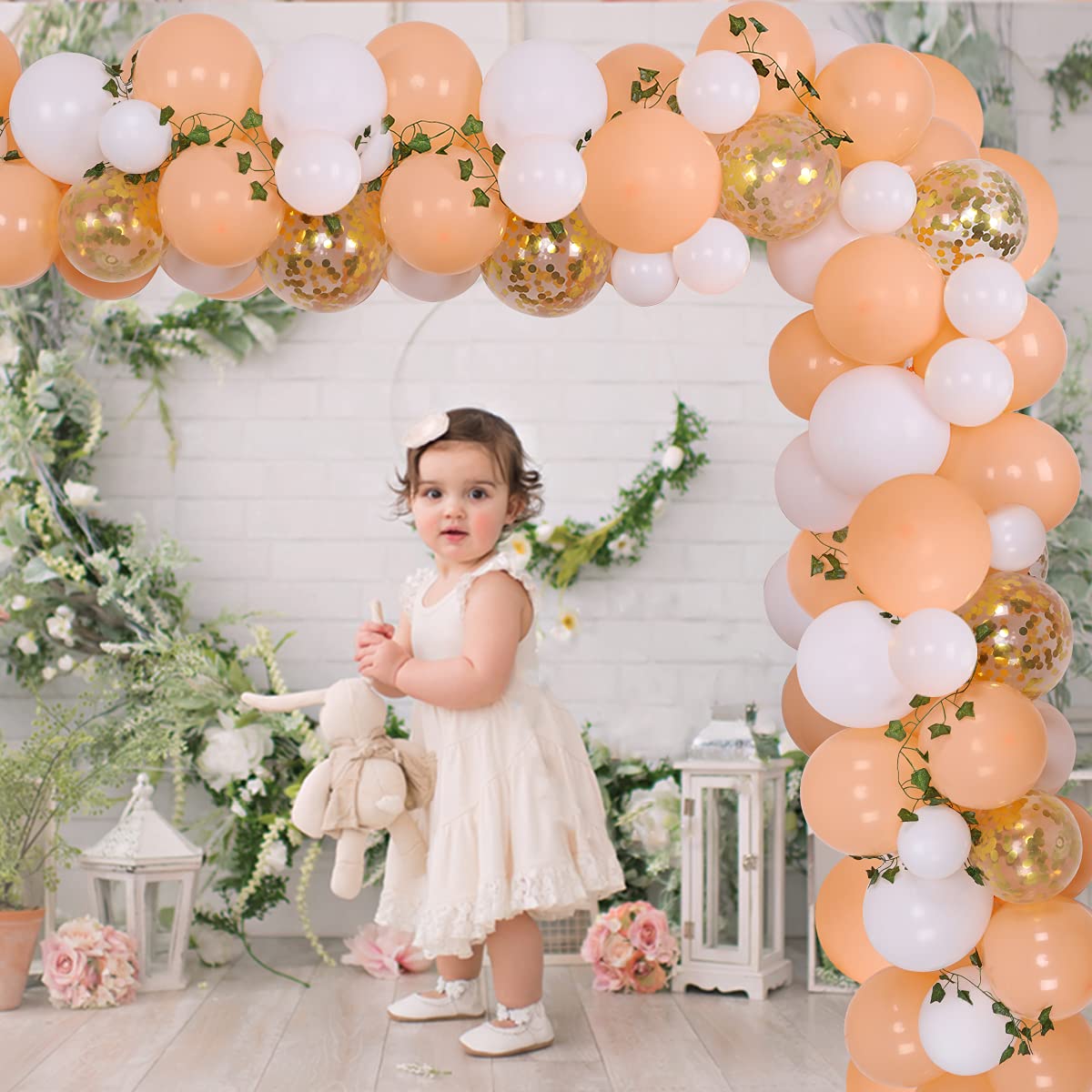 Sweet Peach Birthday Decorations for Girls - Balloon Arch Garland Kit with 