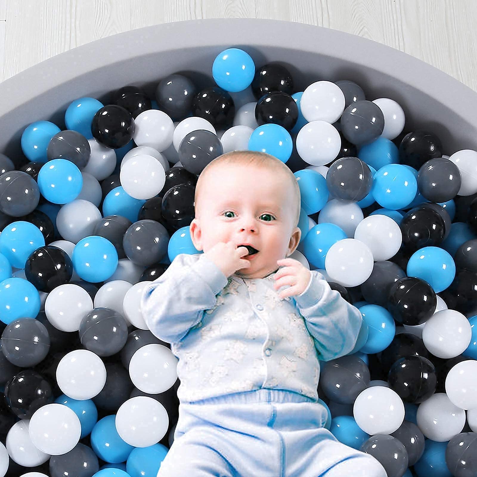 STARBOLO 100-Pack Soft Plastic Ball Pit Balls - BPA & Phthalate Free, Non-Toxic, Crush Proof Play Balls for Toddlers & Kids (Ages 1-5) - Perfect for Indoor Play, Birthday Parties, Ball Pits, Pools, and Tents