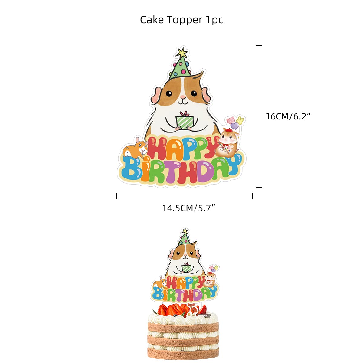 Guinea Pig Birthday Party Decorations Set - Balloons, Banners, Cupcake Toppers for Kids & Hamster Themed Parties - Perfect for Children's Birthday Celebrations & Pet Lover Gatherings