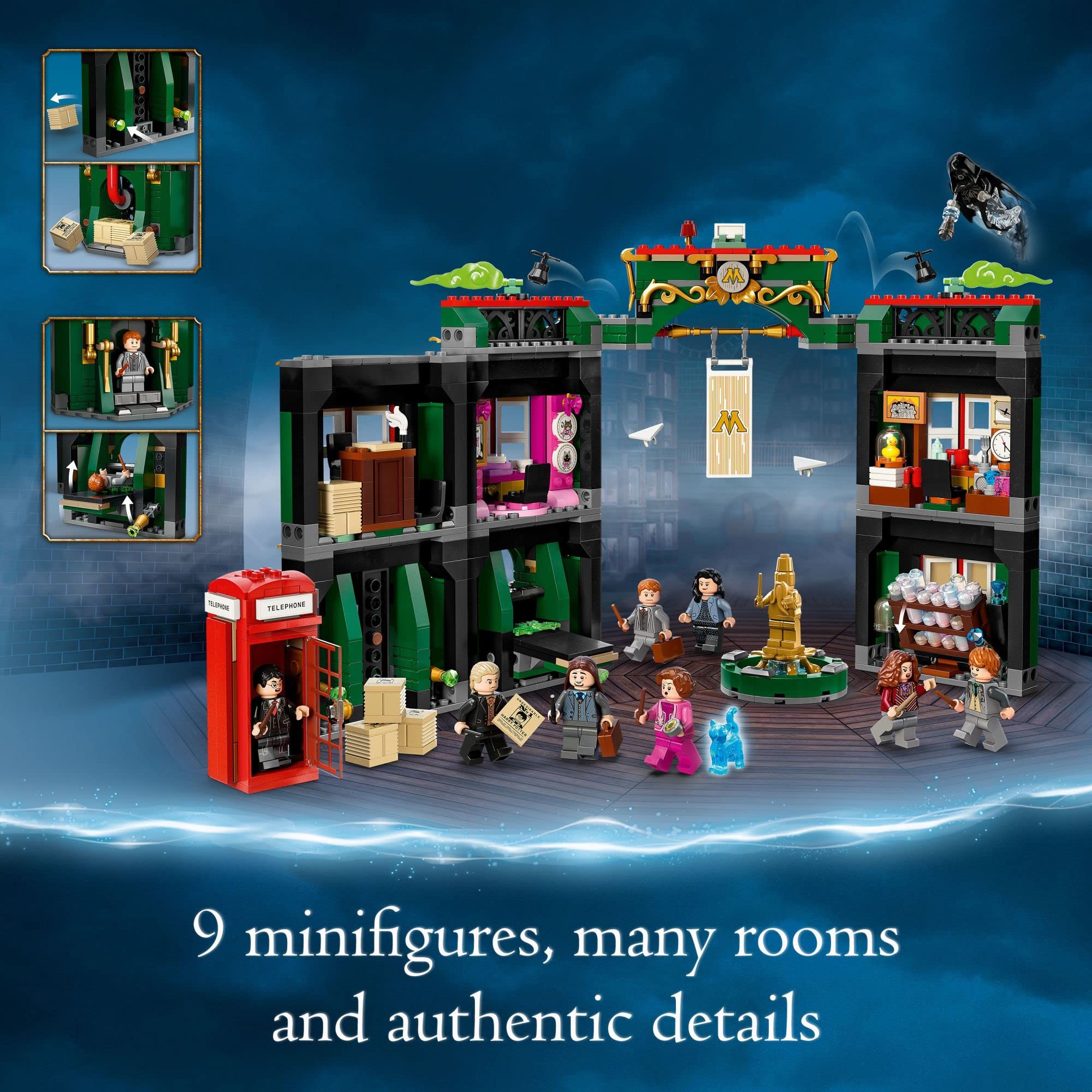 LEGO Harry Potter The Ministry of Magic 76403 Building Set with 12 Minifigures & Transformation Feature | Modular Wizarding World Collectible Toy | Perfect Gift for Potter Fans & Model Builders | Great for Play, Display & Harry Potter Themed Parties