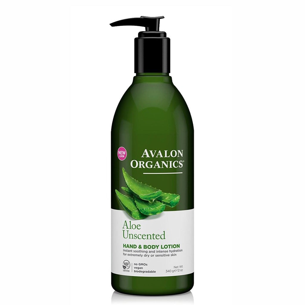 Avalon Organics Aloe Vera Hand & Body Lotion - Moisturizing & Soothing for Dry Skin - Perfect for Daily Hydration & After Sun Care