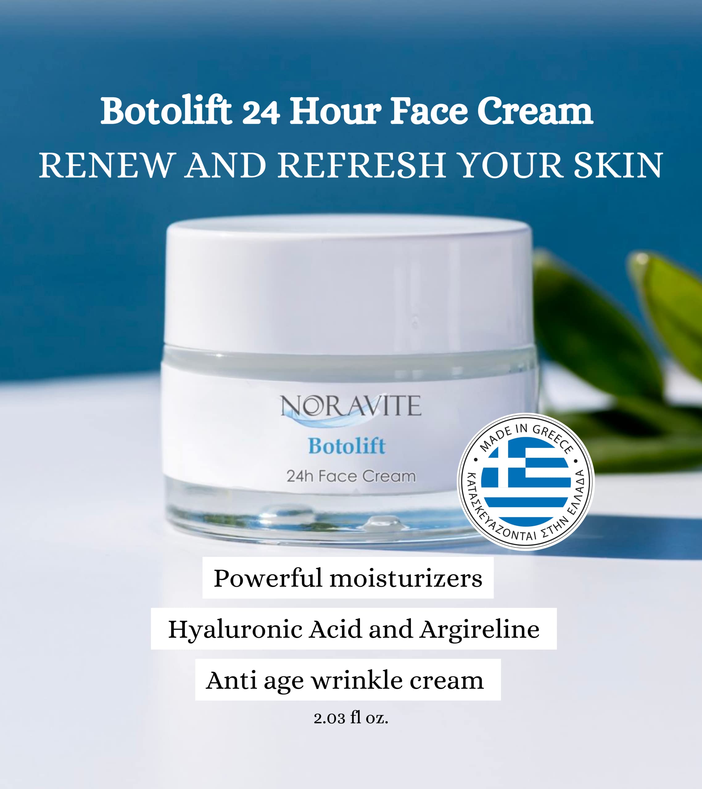 ORIGINAL Botolift Face Tightening & Lifting Cream - Anti-Wrinkle Treatment with Hyaluronic Acid & Argireline | Age Repair Moisturizer for Women & Men | Made in Greece | Perfect for Daily Skincare Routine & Nighttime Anti-Aging Care