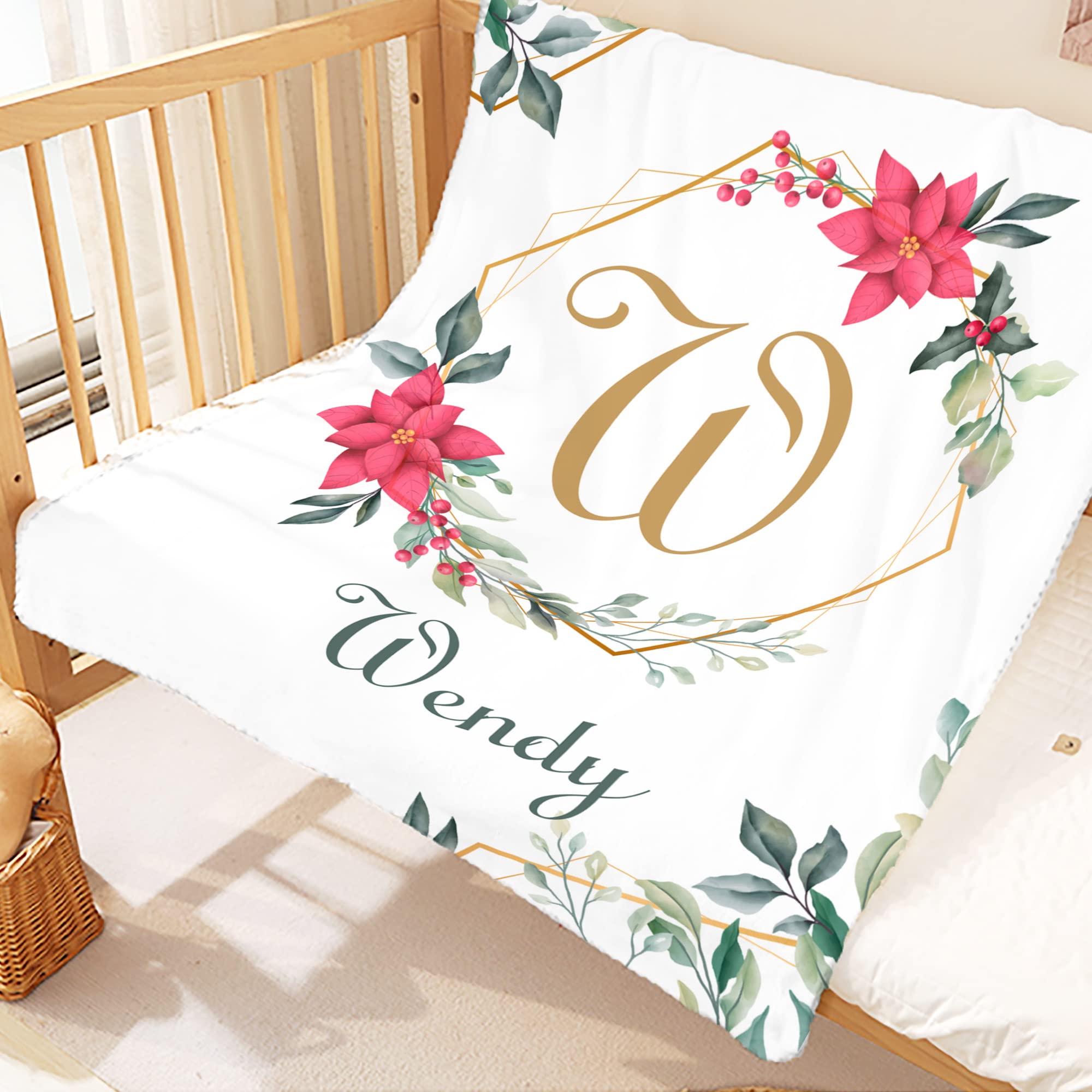 Personalized Baby Blankets for Girls and Boys - Custom Name Blanket, Soft Newborn Blanket, Baby Shower Gift, Kids Throw Blanket - Perfect for Nursery, Christening, and First Birthday Presents