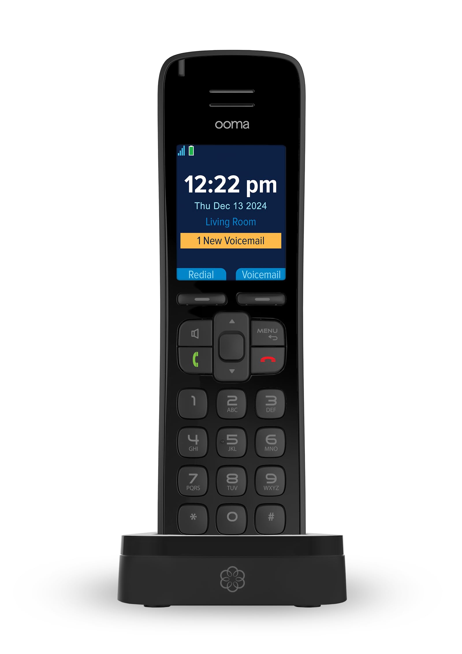 OOMA Telo Free Home Phone Service with 2 HD3 Handsets - Compatible with Amazon Echo & Smart Devices (811008023409) + Water Sensor - Perfect for Home Security & Smart Home Integration