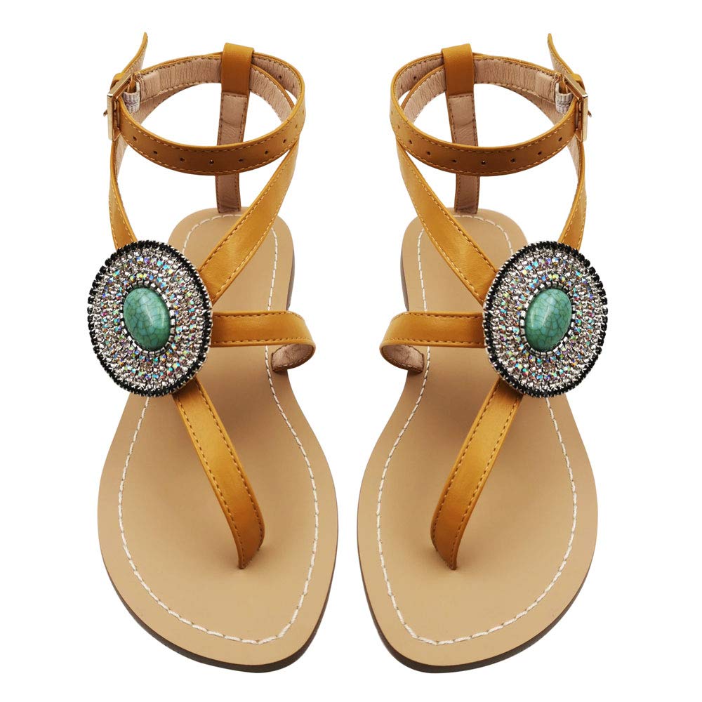 Women's Gladiator Sandals - Cross Tie Flat Summer Sandals for Beach, Vacation & Casual Outfits | Comfortable Strappy Sandals for Walking, Travel & Outdoor Activities