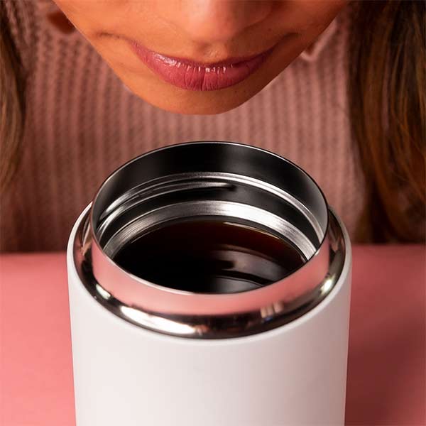 Fellow Carter Vacuum Insulated Travel Mug - 16oz Stainless Steel Coffee Thermos with Leak-Proof Lid for Hot & Cold Drinks - Perfect for Office, Commuting, Camping & Outdoor Adventures