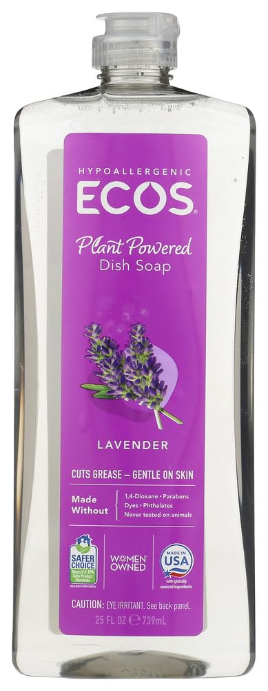 Earth Friendly Dishmate Lavender Dish Soap - Bulk Saver Pack (24 x 25 oz) | Eco-Friendly, Plant-Based Formula for Hand Washing Dishes - Perfect for Home, Restaurant & Commercial Kitchens