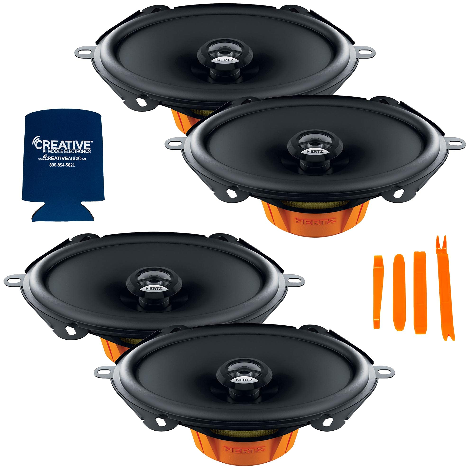 Hertz DCX570.3 2-Way 5x7 Coaxial Car Speakers - 2 Pairs (4 Speakers) for Superior Sound Quality | Perfect for Car Audio Upgrades & Truck Stereo Systems