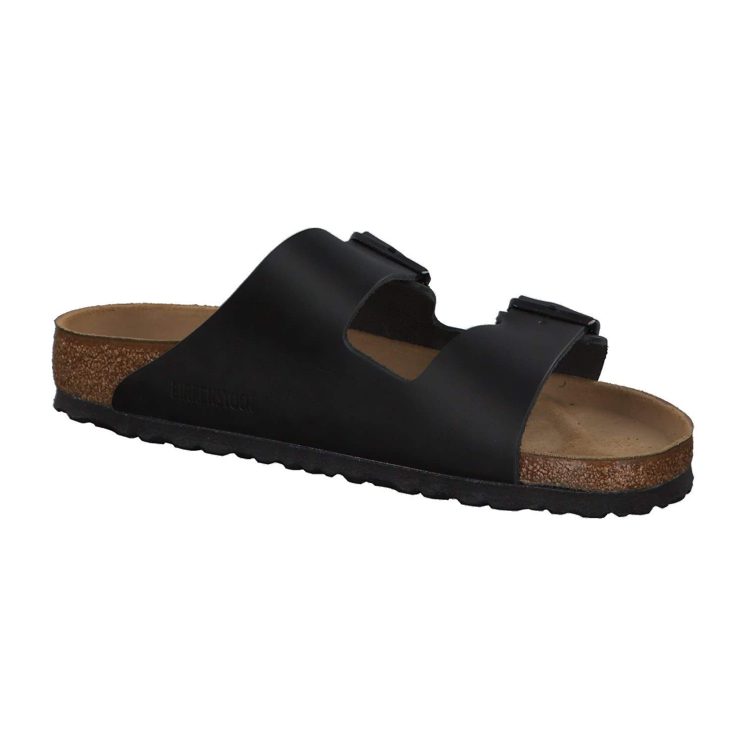 Birkenstock Arizona Soft Footbed Sandals for Men - Black Leather - Size 50 EU (US M) | Comfortable Slip-On Clogs for Casual Wear, Home & Outdoor Use