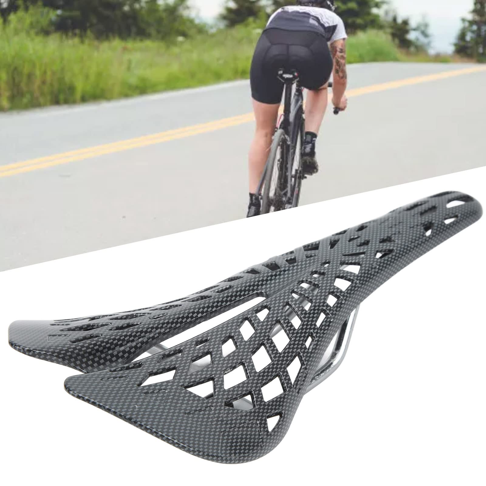 **Comfortable & Breathable Hollow Bike Seat - Ultralight Bicycle Saddle for Mountain & Road Bikes - Perfect for Long Rides & Commuting**