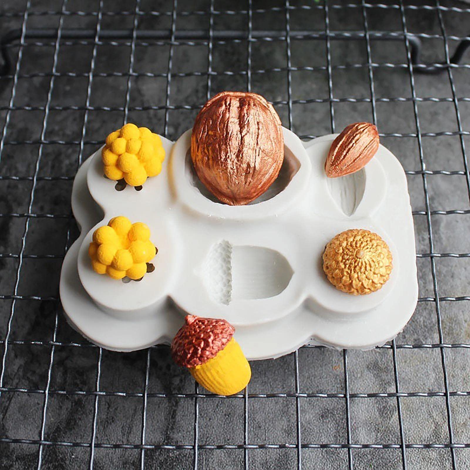 Naysku Silicone Chocolate Mold - Realistic Walnut Hazelnut Pine Nut Design for Fondant, Baking & Cake Decorating | Non-Stick Kitchen Baking Tool for DIY Desserts, Party Treats & Holiday Cooking