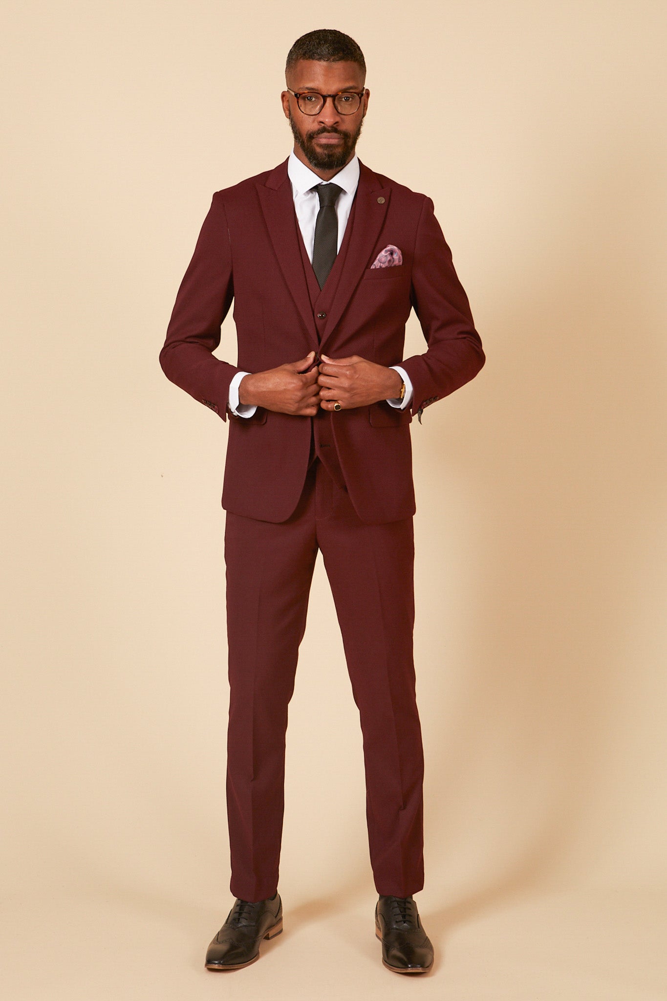 Premium MAX Wine Three Piece Suit for Men - Formal Business Attire & Wedding Outfit - Perfect for Office, Cocktail Parties & Special Events
