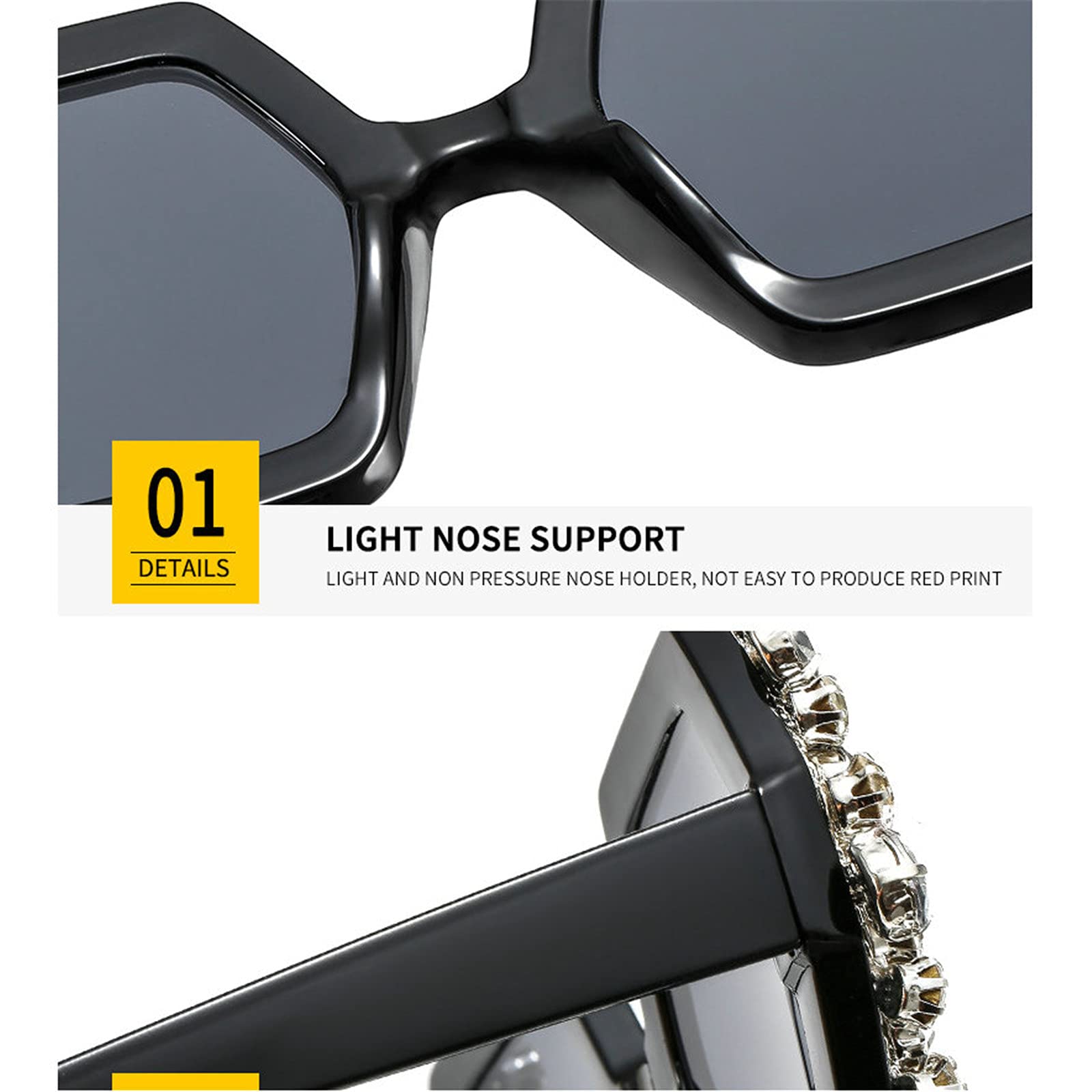 Willochra Bifocal Reading Sunglasses for Women - Stylish Oversized Square Rhinestone Frame Sun Readers - Perfect for Outdoor Reading, Beach, and Driving