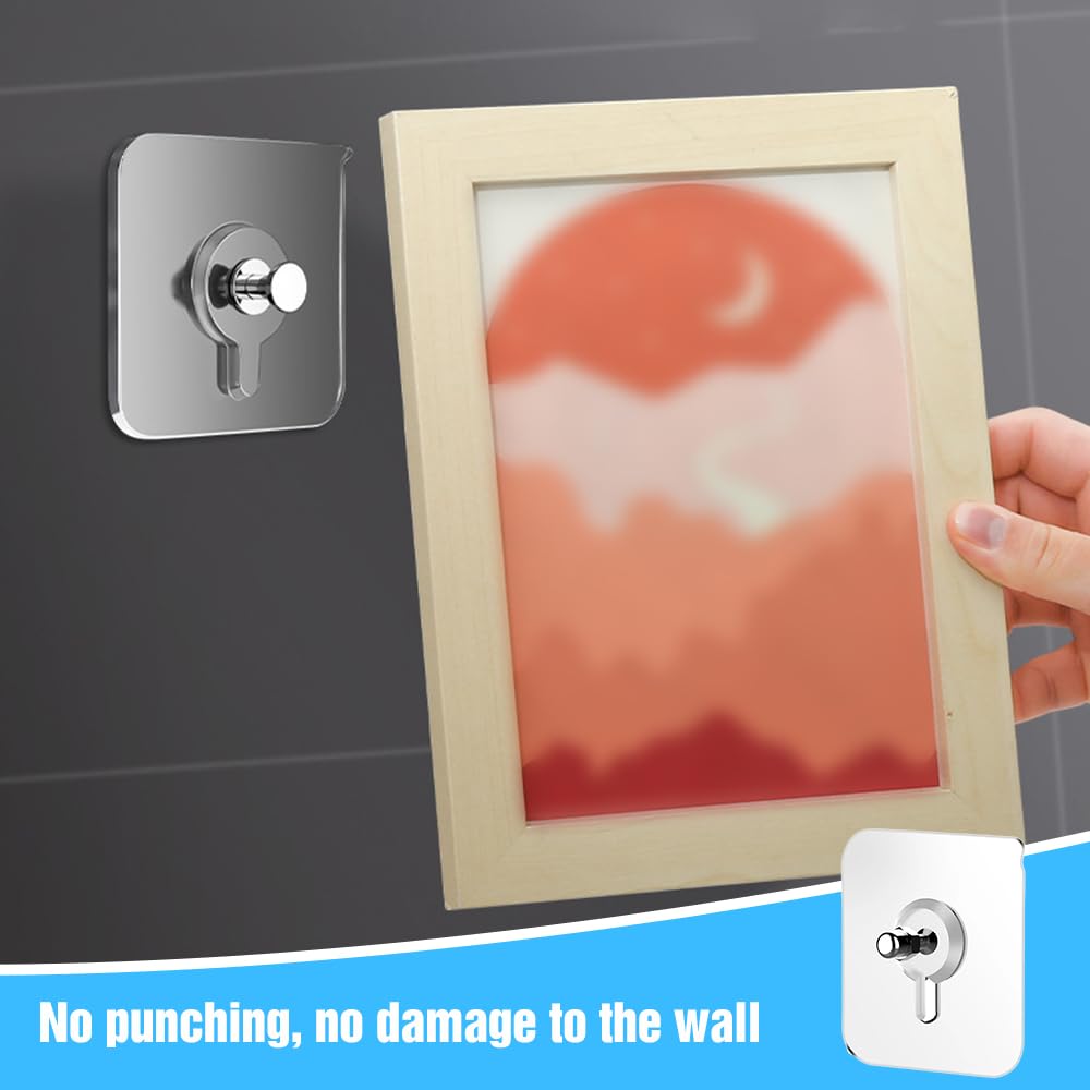2024 New Self-Adhesive Wall Hooks - No Drill, No Damage, No Trace - Strong Adhesive Hooks for Hanging in Bathroom, Kitchen, Office (20Pcs) - Perfect for Towels, Coats, Keys, Decor & Organizing