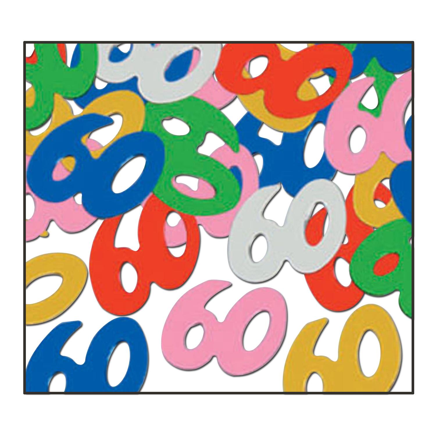 12 Pack Beistle Confetti - Multi-Color 60th Birthday Party Silhouettes (0.5 Oz/Pkg) | Perfect for Birthday Decorations, Anniversary Celebrations & Special Events