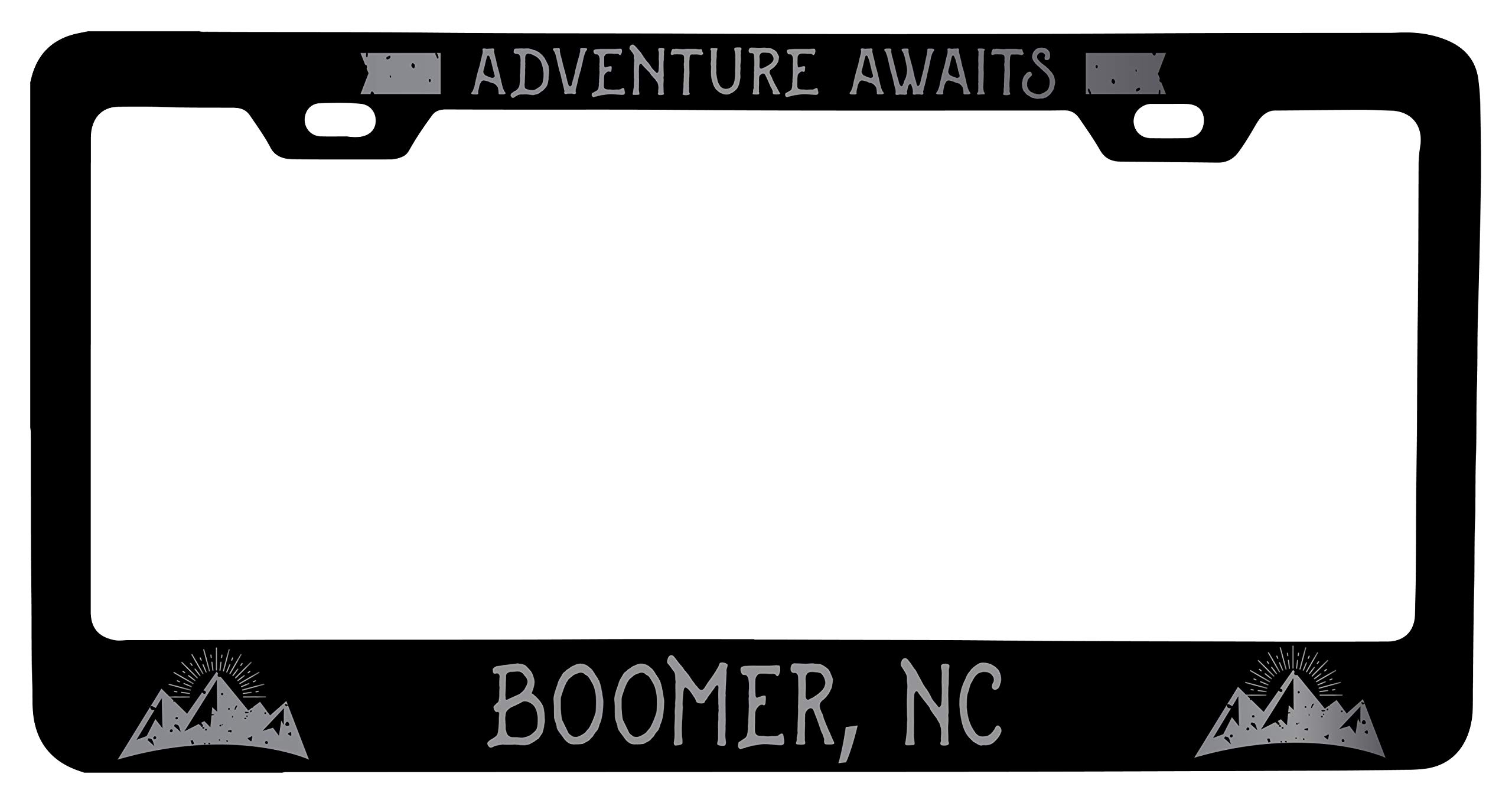 Boomer North Carolina Laser Etched Vanity Black Metal License Plate Frame - Personalized Car Accessory for NC Pride & Vehicle Customization - Perfect for Gifts, Car Shows & State Pride Decoration