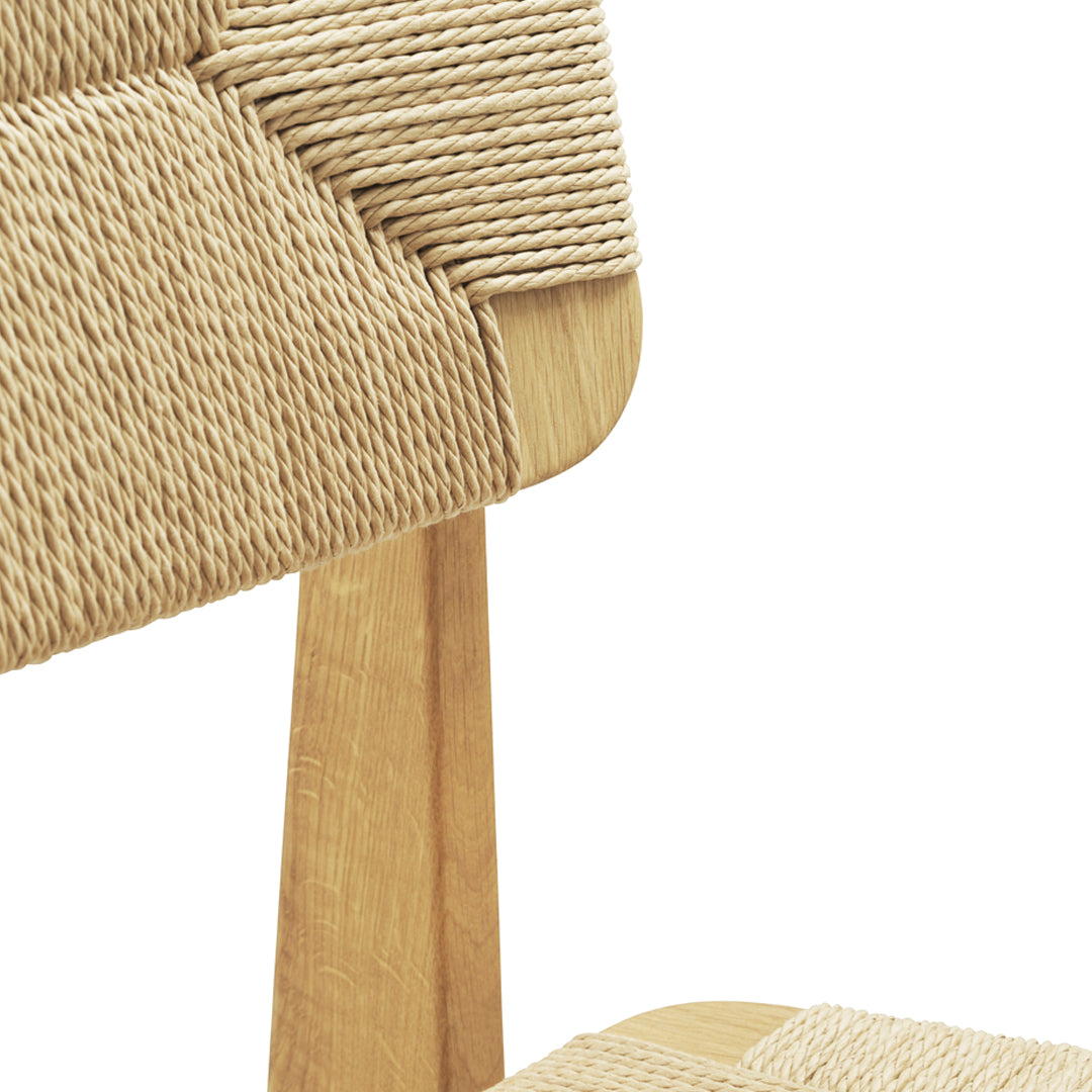 Modern C Chair Dining Chair with Durable Paper Cord Seat - Perfect for Kitchen, Dining Room, and Outdoor Patio Use