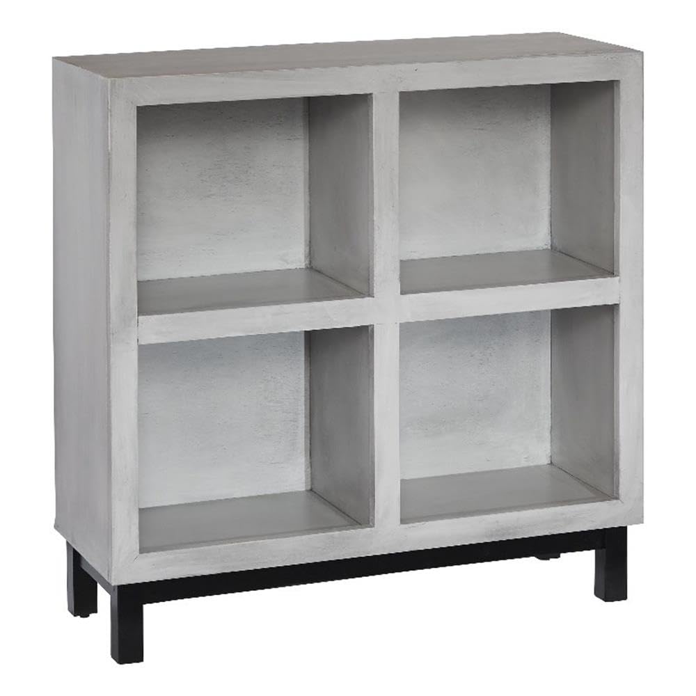Progressive Furniture Gray Library Accent Bookcase - Modern Bookshelf for Living Room, Home Office & Study Room Decor