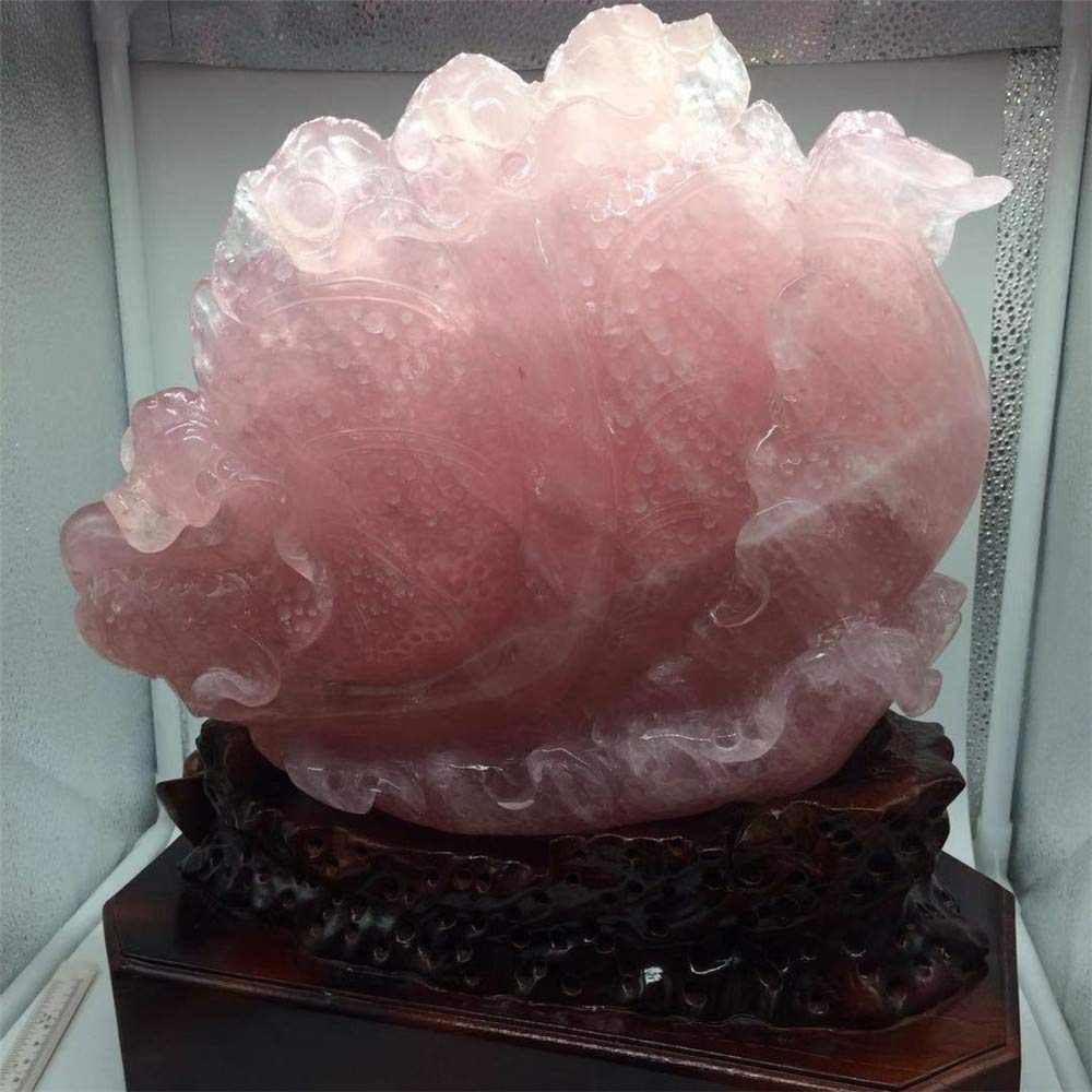 Rose Quartz Crystal Carving - Feng Shui Decor, Healing Stone for Home & Office, Perfect for Meditation & Positive Energy