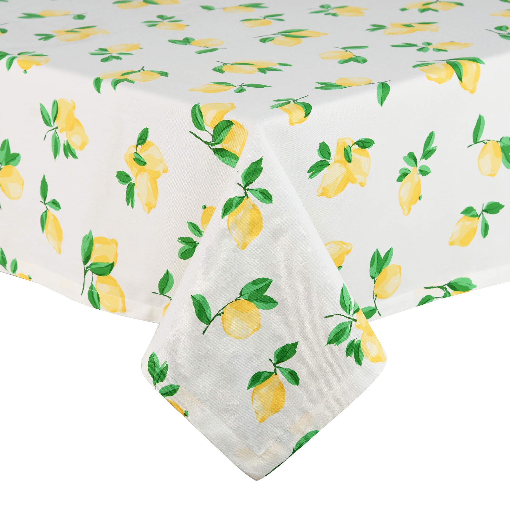 Kate Spade Make Lemonade Tablecloth 60 x 84 Inches - Waterproof & Washable Cotton Table Cover for Picnics, Parties & Outdoor Dining