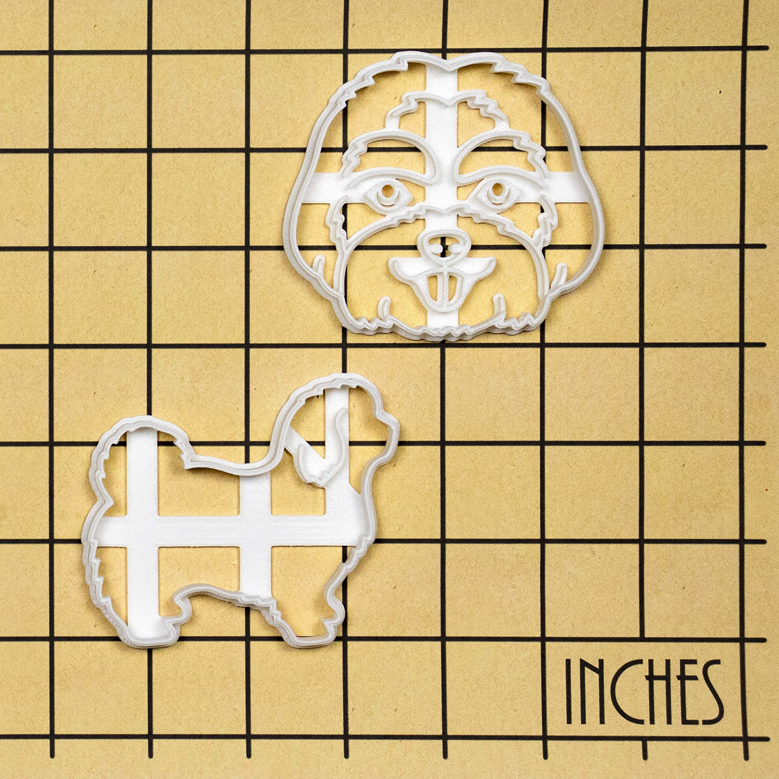 Set of 2 Stainless Steel Maltese Dog Cookie Cutters - Face & Body Shapes for Baking Biscuits, DIY Dog Treats, and Pet-Themed Parties | Bakerlogy