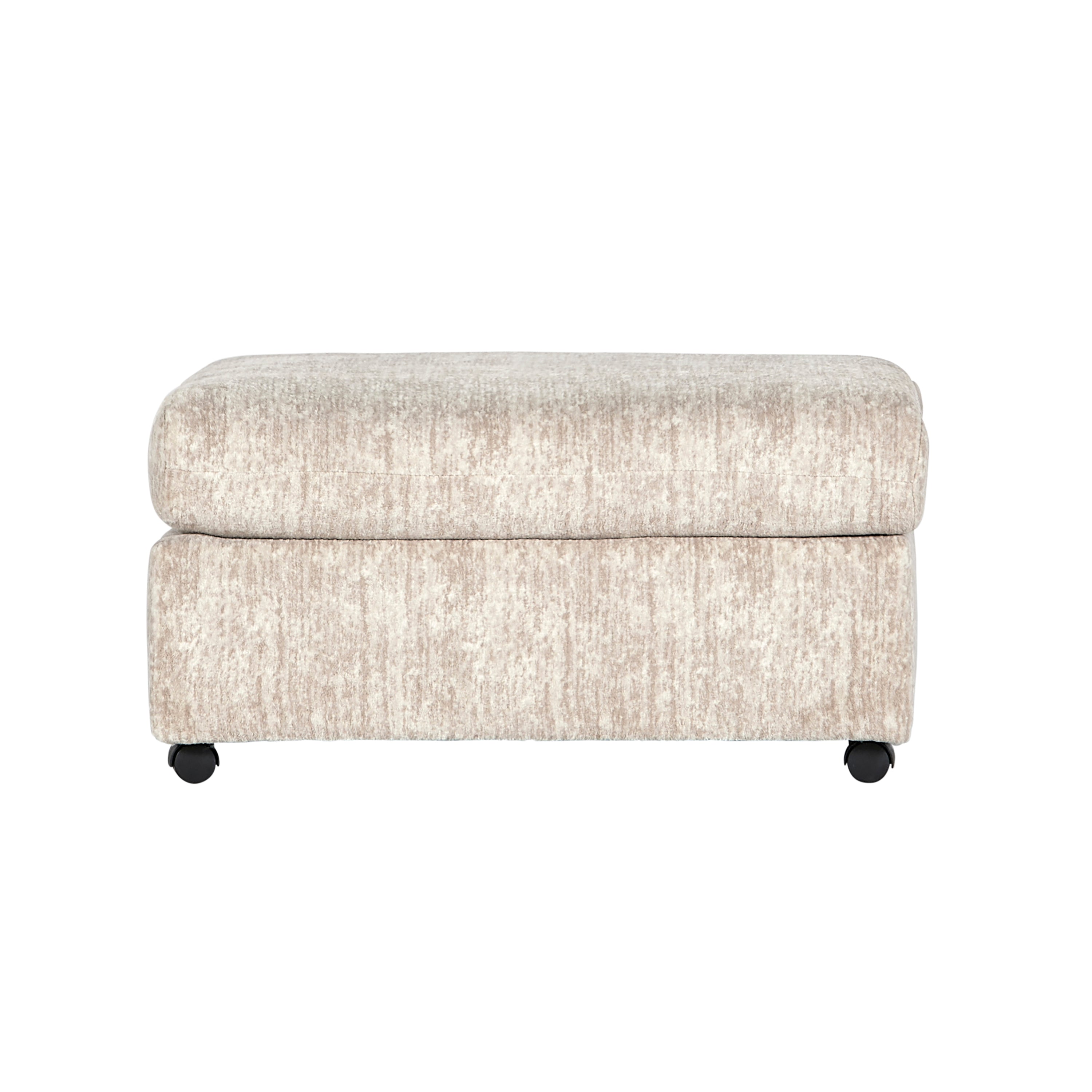 Roundhill Furniture Nason Living Room Ottoman - Soft Upholstered Storage Footrest, Perfect for Living Room, Bedroom & Home Decor - Coffee Table Alternative with Hidden Storage Compartment