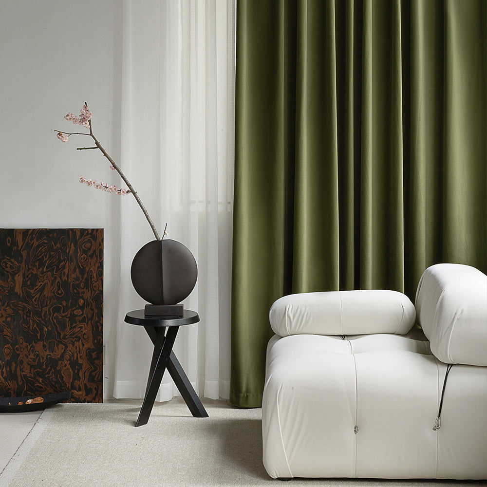 Luxury Heavyweight Blackout Curtains - Cream White & Velvet Fabric for Complete Darkness | Soft Top Back Tab Drapes for Bedroom & Living Room | Noise Reducing & Thermal Insulated Window Treatments