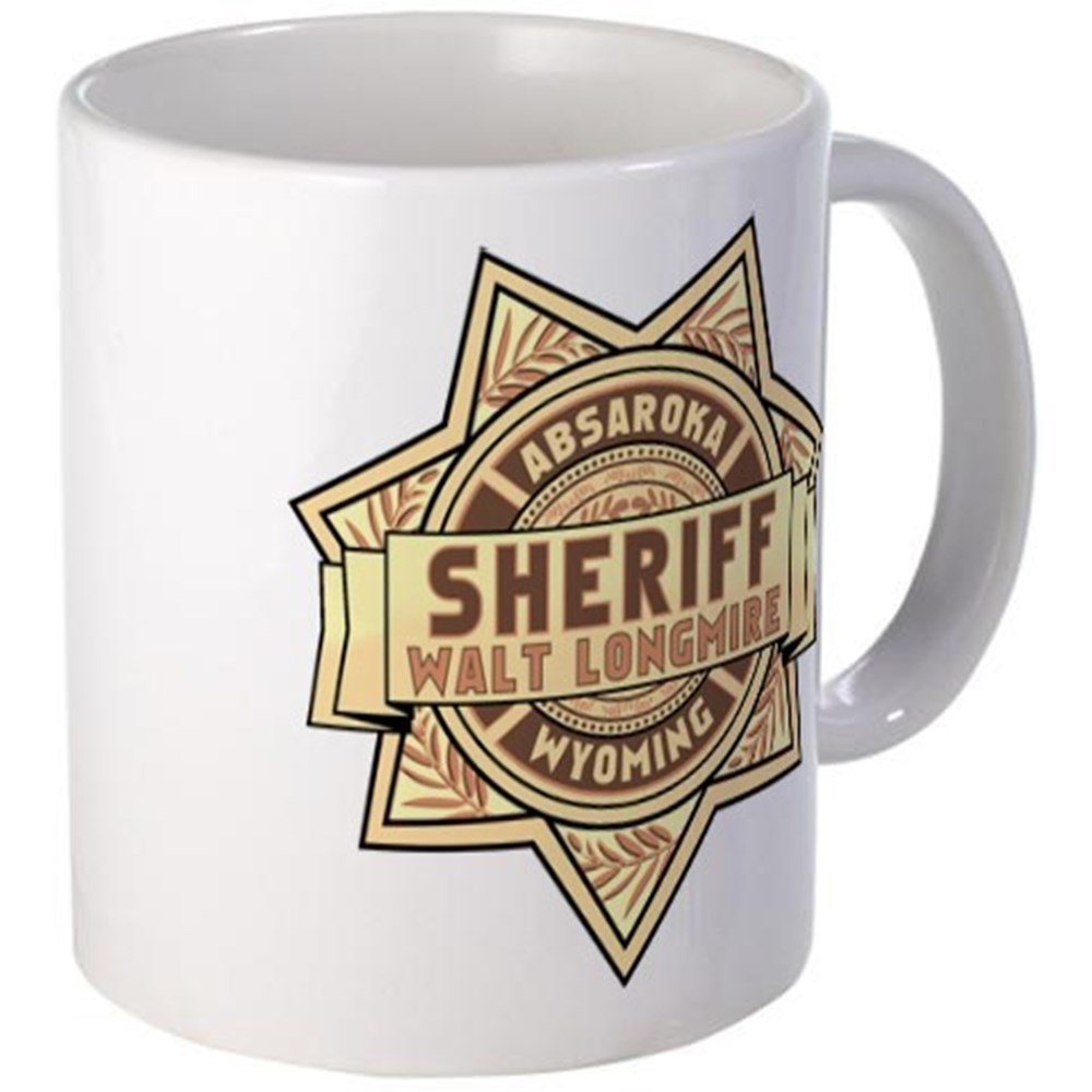 WSLHFEO 11oz Sheriff Longmire Coffee Mug - Ceramic White Western Style Cup for Coffee, Tea & Hot Drinks - Perfect for Home, Office & Gifts