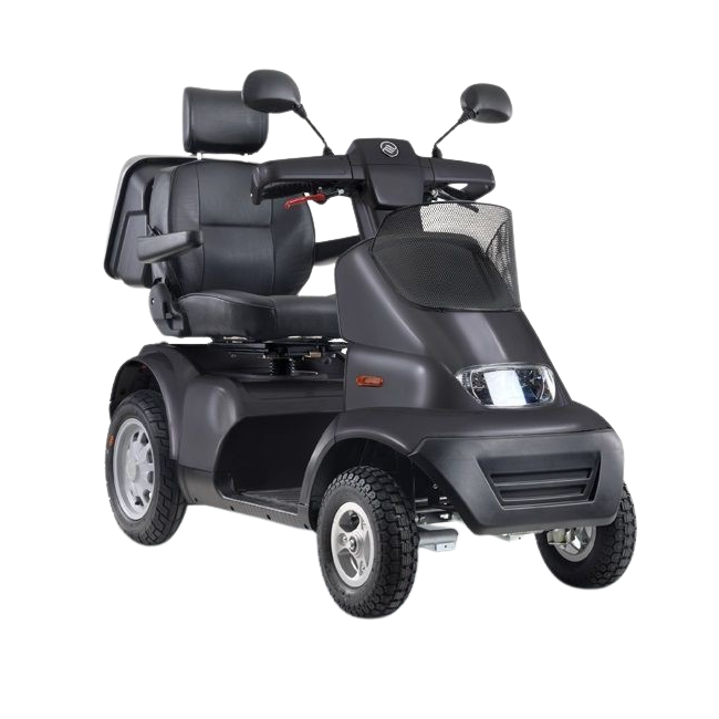 Afikim Afiscooter S4 4-Wheel Electric Mobility Scooter for Adults & Seniors - Lightweight, Foldable, Long-Range - Perfect for Shopping, Travel & Outdoor Activities (Grey, New)