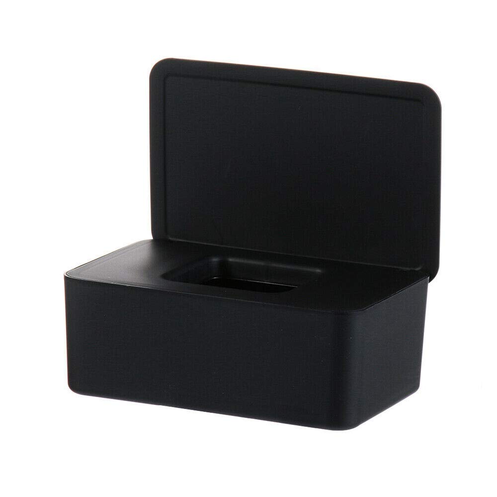 Premium Baby Wipes Dispenser - Airtight Wet Wipes Container for Diaper Changing, Travel & On-the-Go | Moisture-Lock Seal Design | Portable Tissue Storage Box (Black, 1-Pack) - Perfect for Nursery, Diaper Bags & Car Use