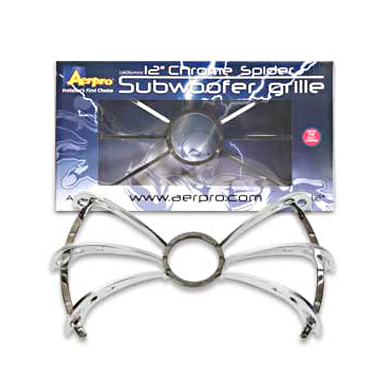 Aerpro ASG12 12-Inch 305mm Chrome Spider Subwoofer Grille - Premium Car Audio Speaker Protection for Enhanced Bass Performance in Vehicles