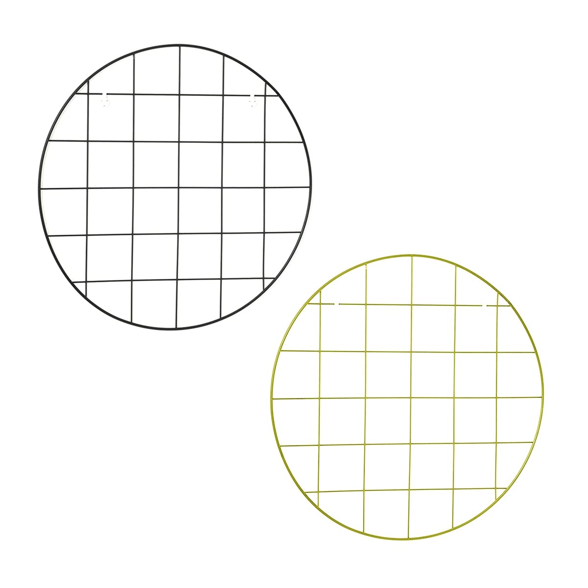 Gold Iron Grid Photo Wall Decor - 2pcs Heart Wire Mesh for Home & Parties