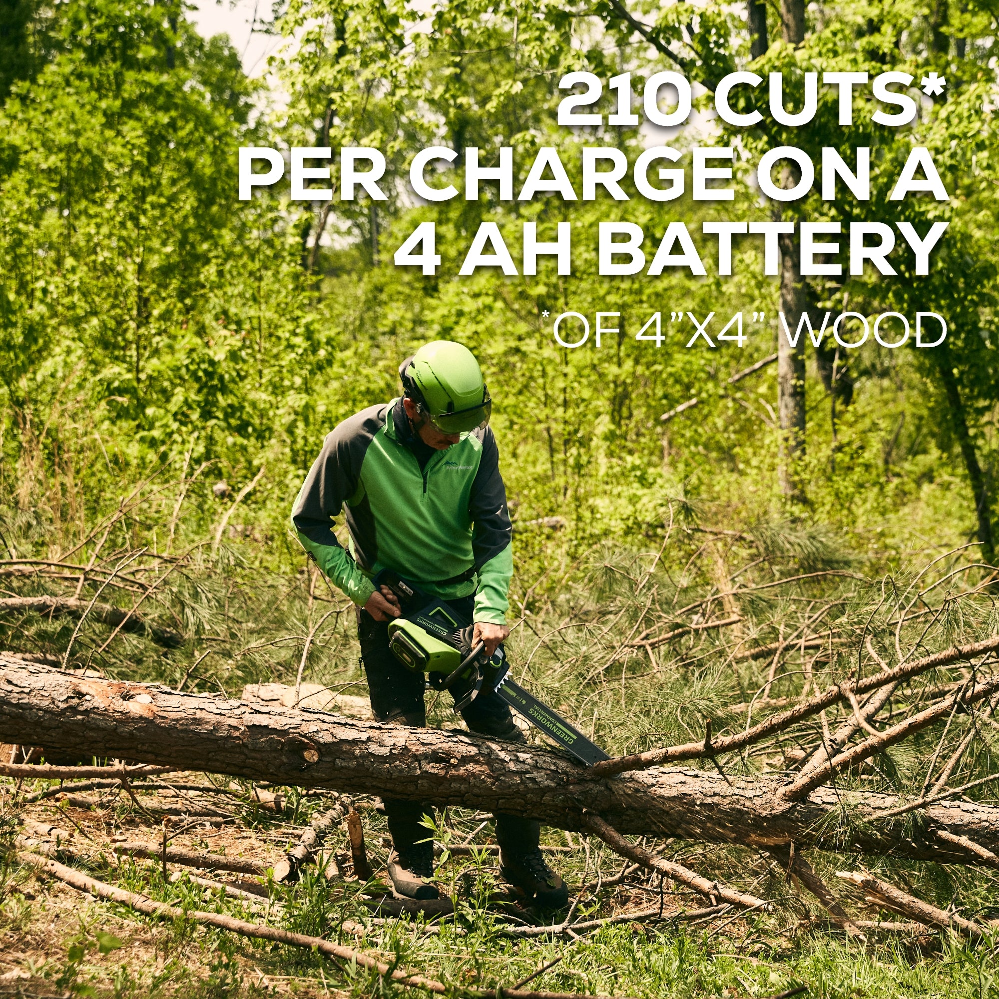 82V 18-Inch 2.7kW Cordless Chainsaw with 4Ah Lithium Battery & Dual Port Fast Charger - Perfect for Tree Trimming, Firewood Cutting, and Yard Maintenance