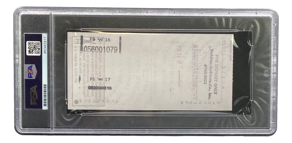 Johnny Unitas Baltimore Colts Autographed Signed Bank Check #5560 PSA Certified - Rare Football Memorabilia for Collectors & Sports Fans Display