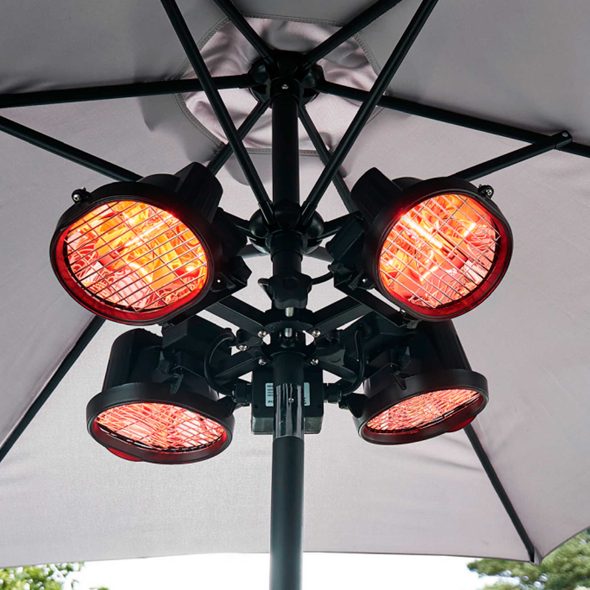 1800W Folding Patio Heater with 4 Panels - Outdoor Infrared Gazebo & Parasol Heater for Backyard, Deck, and Garden Use