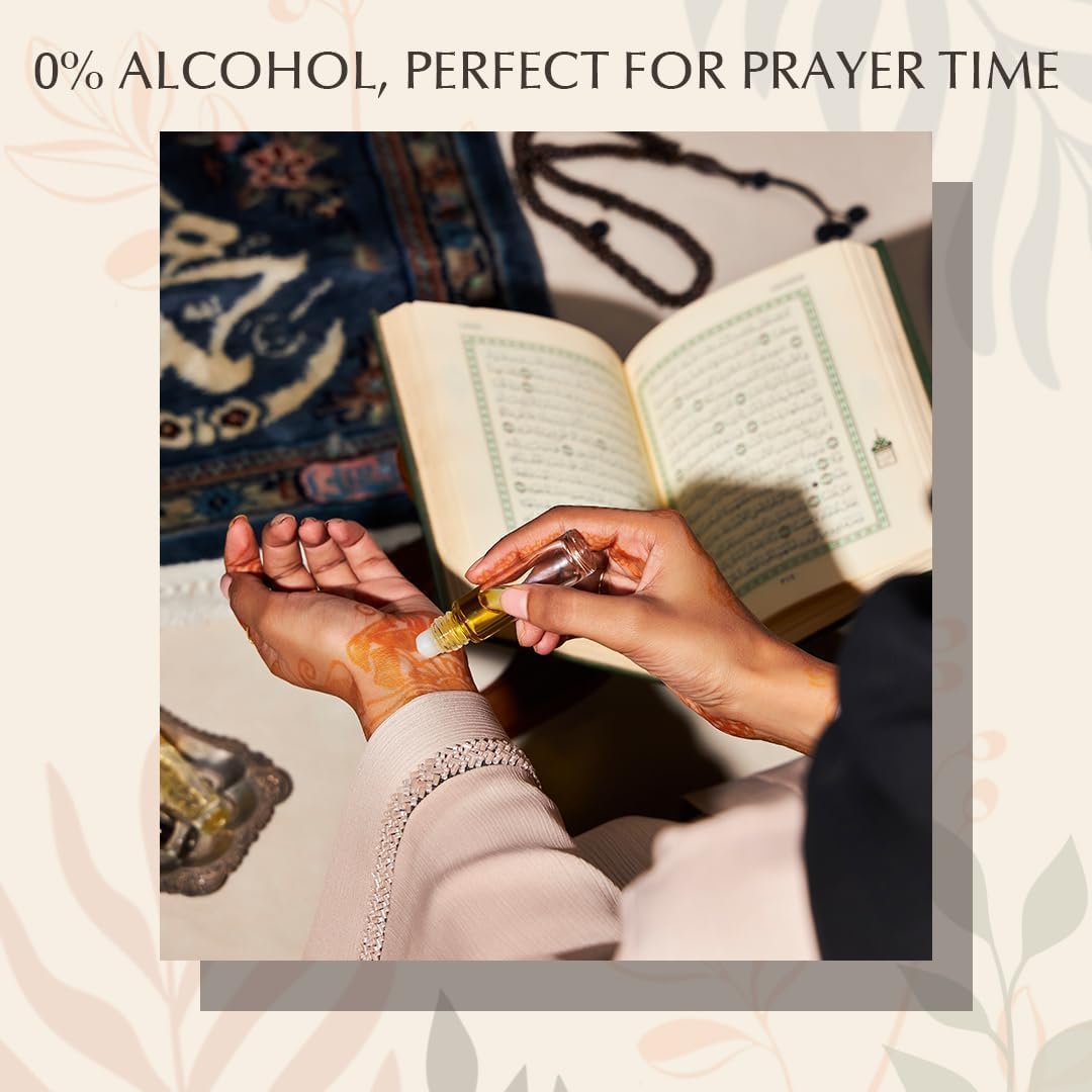 Pure Jasmine Attar Oil Roll-On Perfume for Men & Women - 100% Natural Arabic Ittar, Sandalwood & Chandan Fragrance - Vegan Islamic Perfume Oil for Eid, Ramadan Gifts, Daily Wear & Spiritual Use