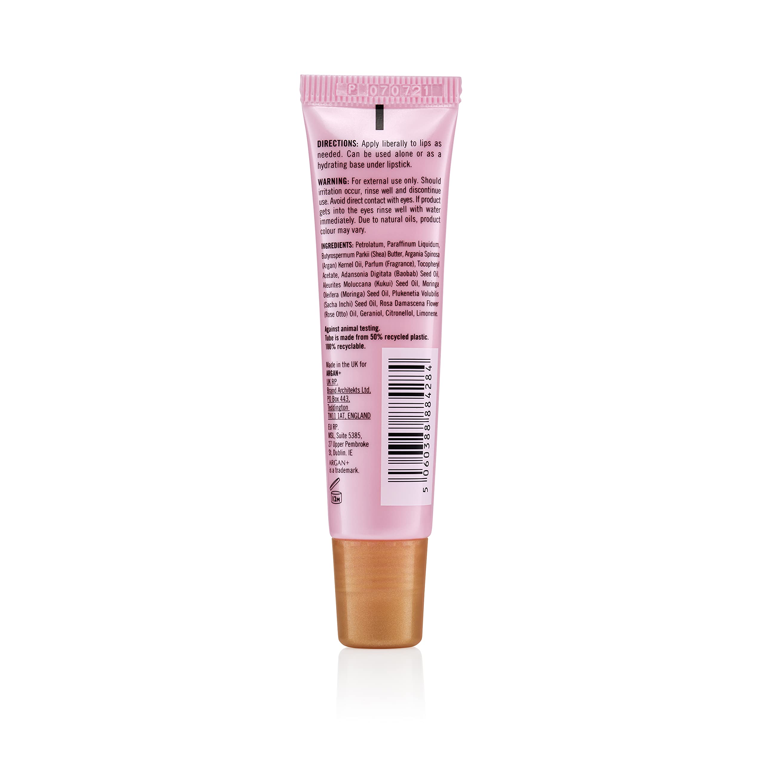 Organic ARGAN Soothing Lip Balm with Rose Otto Oil - 15ml Hydrating & Nourishing for Dry, Chapped Lips - Perfect for Winter Care & Daily Moisturizing