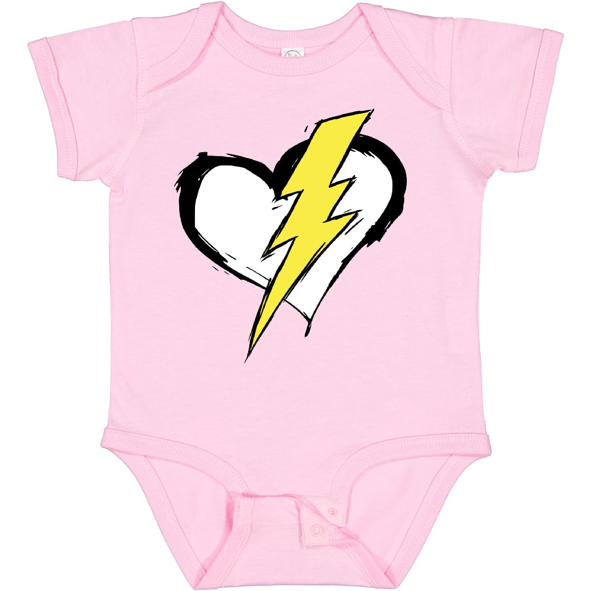 Inktastic Lightning Bolt Heart Baby Bodysuit - Soft Cotton Onesie for Newborns & Infants - Perfect for Everyday Wear, Photo Shoots & Gifts