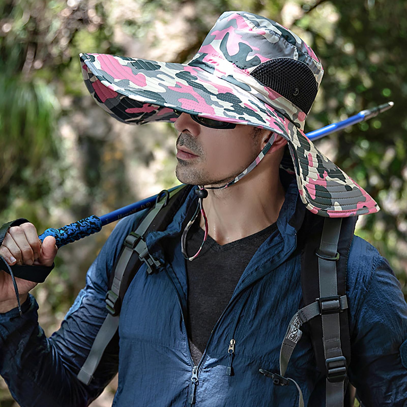 Peicees Super Wide Brim Sun Hat for Men & Women - UPF 50+ UV Protection Fishing Bucket Hat, Safari & Cowboy Style Summer Outdoor Hat - Perfect for Beach, Hiking, Gardening and Travel