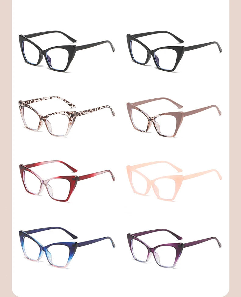 CCspace Women's Full Rim Square Cat Eye Plastic Eyeglasses 57427 - Stylish Retro Frames for Women, Lightweight & Durable Eyewear - Perfect for Office, Reading, Fashion Accessories