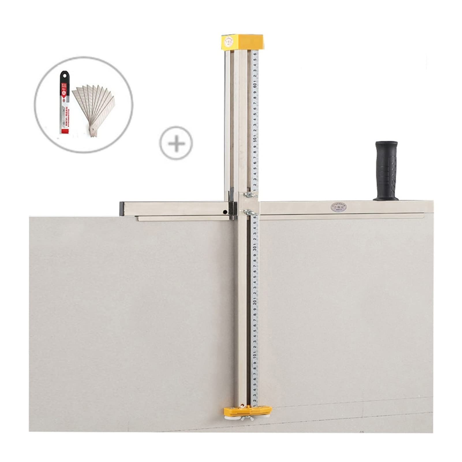 Foldable Stainless Steel Gypsum Board Cutter - Push Roller Drywall Cutting Tool for Woodworking & DIY Projects | Perfect for Home Renovation, Construction, and Crafting