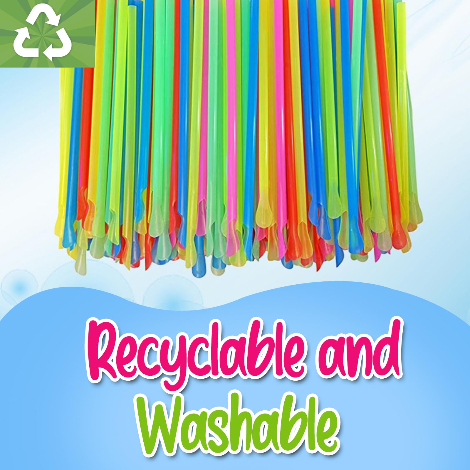 100 Pack 6oz Snow Cone Cups with 100 Neon Spoon Straws (200 Count Total) - Perfect for Summer Parties, Carnival Treats & Concession Stands