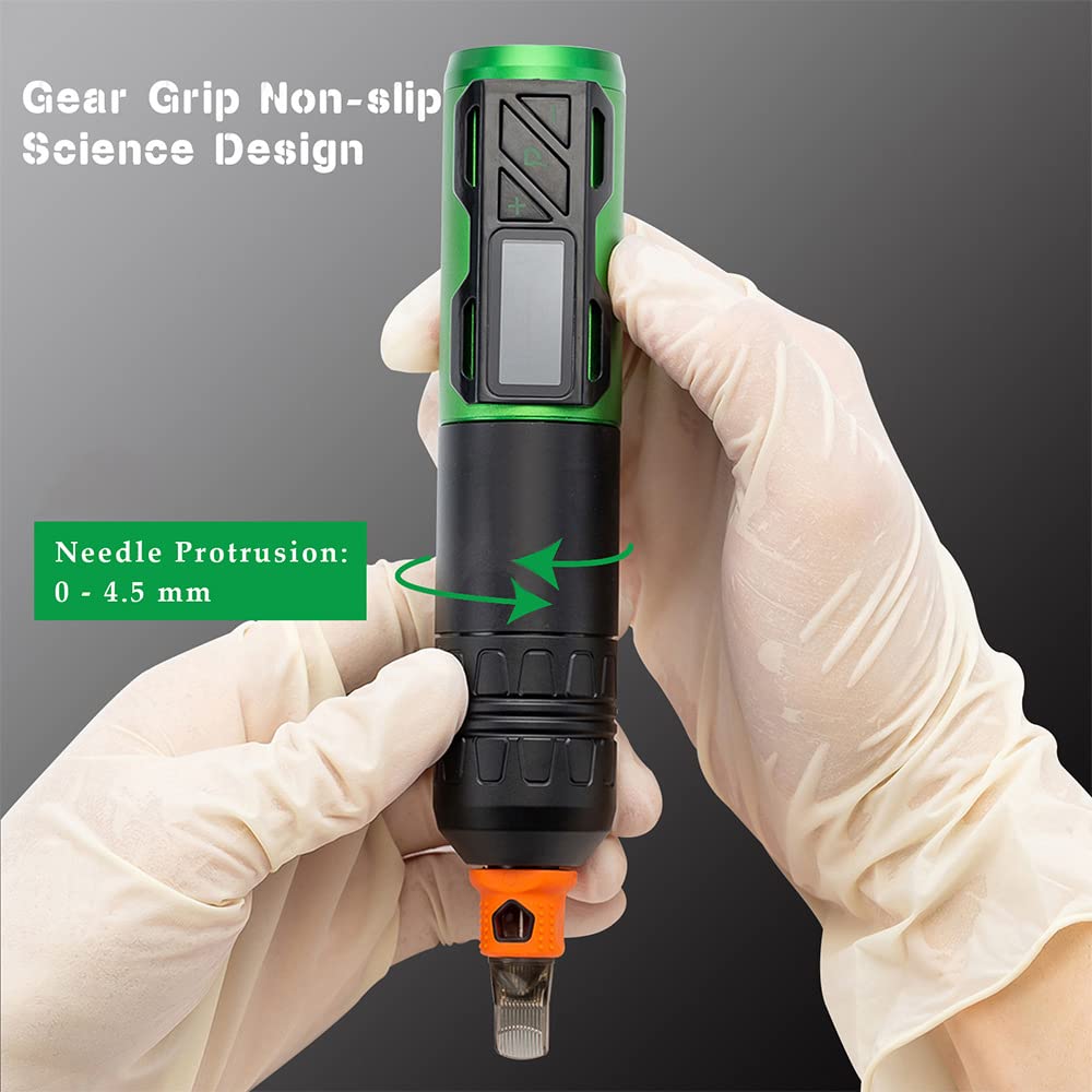 Professional Wireless Tattoo Machine Kit - 1800mAh Battery Pen with Digital LED Display Power Supply | Compatible with All Tattoo Needles & Cartridges | Portable for Tattoo Artists & Studio Use (Black)