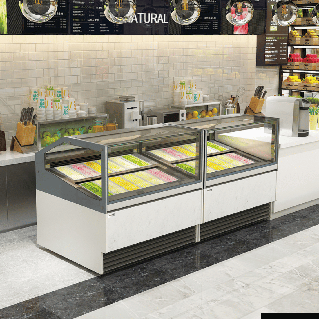 Bonvue Gelato Ice Cream Display Showcase - 18