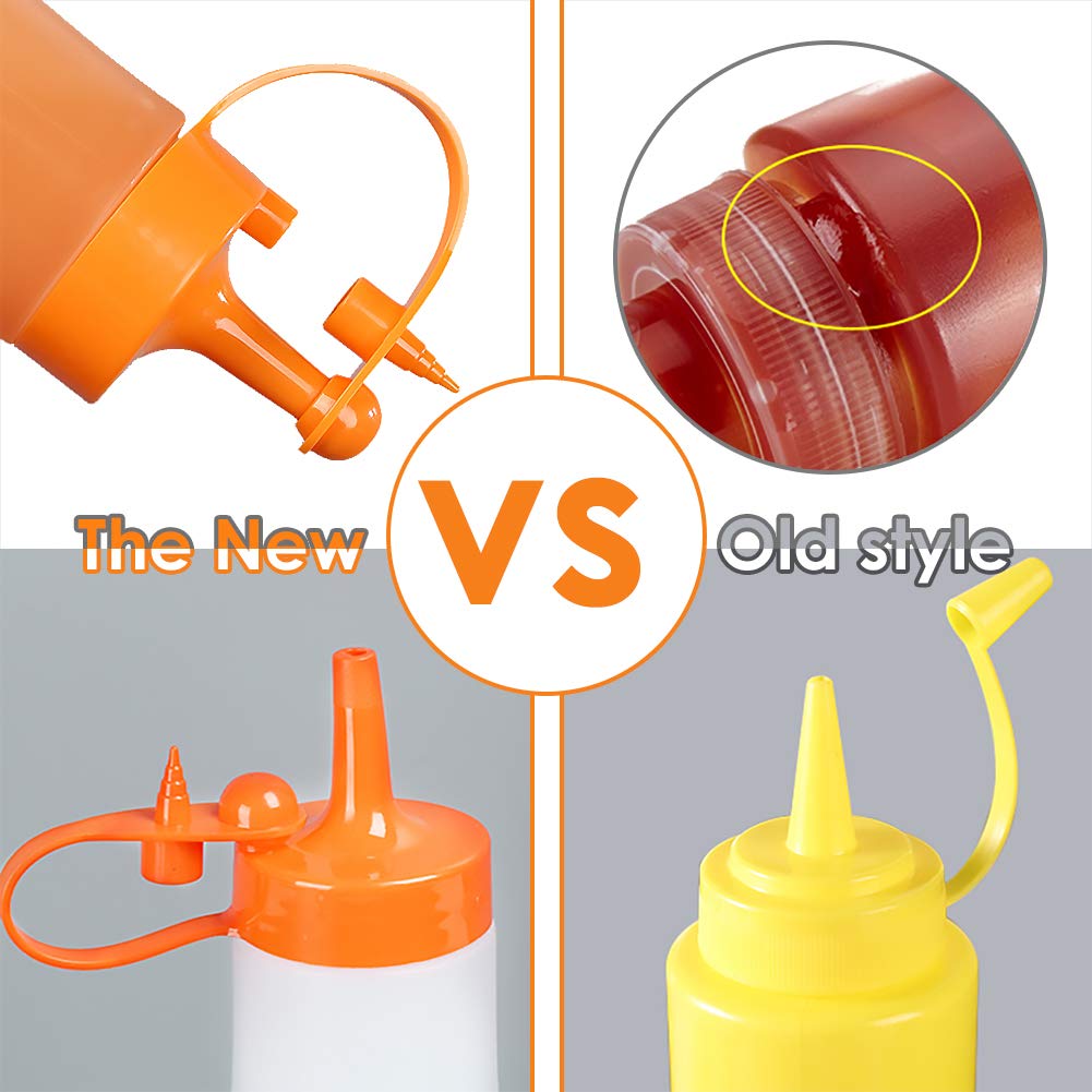 Premium 12oz Plastic Condiment Squeeze Bottles - Pack of 3 | Leak-Proof Kitchen Sauce Dispenser for Ketchup, Mustard, Syrup & Salad Dressing | Ideal for Restaurants, BBQs, Pancake Art & Home Cooking