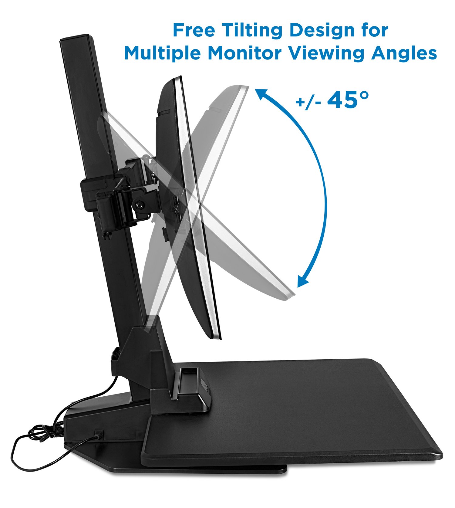 Mount-It! Dual Monitor Electric Standing Desk Converter - Adjustable Height Riser for 2 Screens up to 32