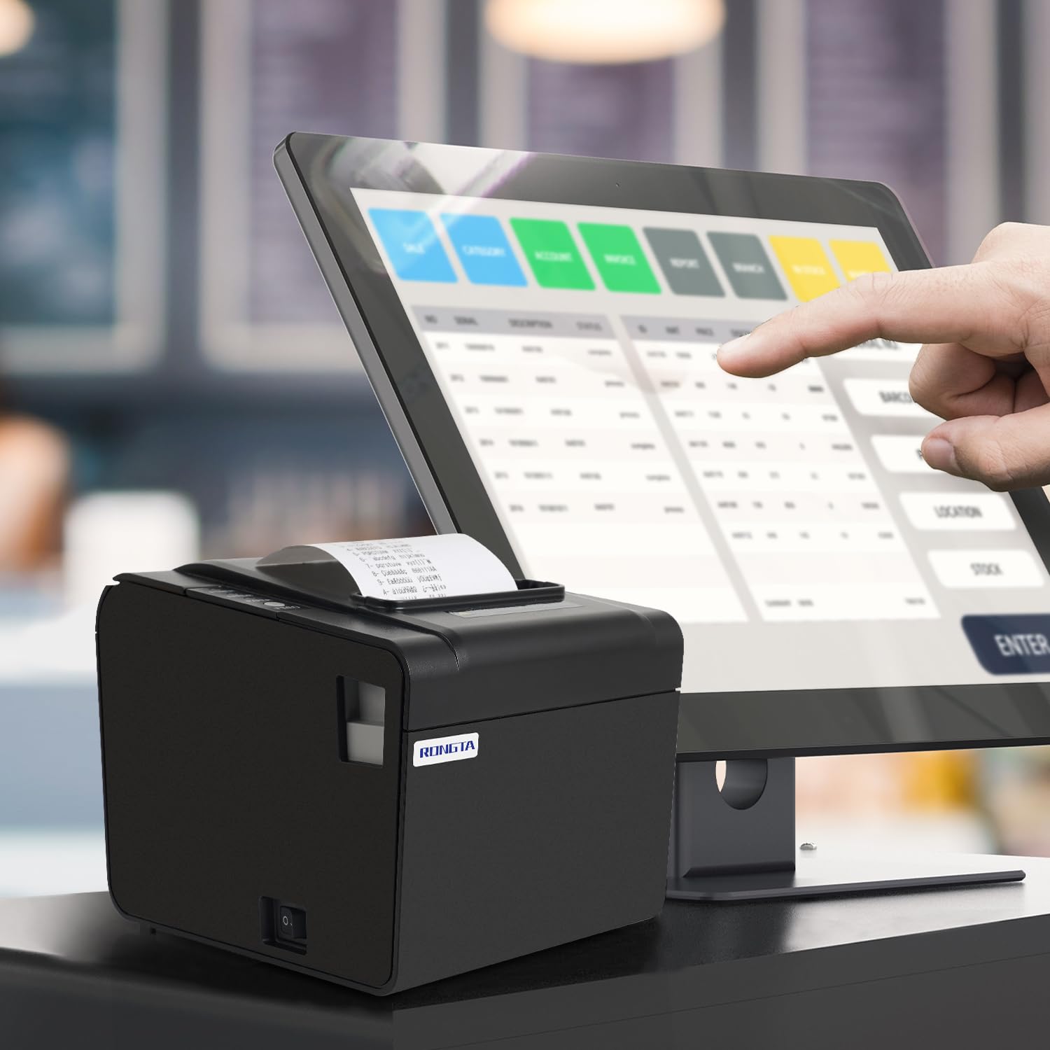 Rongta RP326-USE 80mm Thermal POS Receipt Printer with Auto Cutter - ESC/POS Compatible, USB/Serial/Ethernet Connectivity - Ideal for Restaurants, Retail Stores & Small Business Receipt Printing