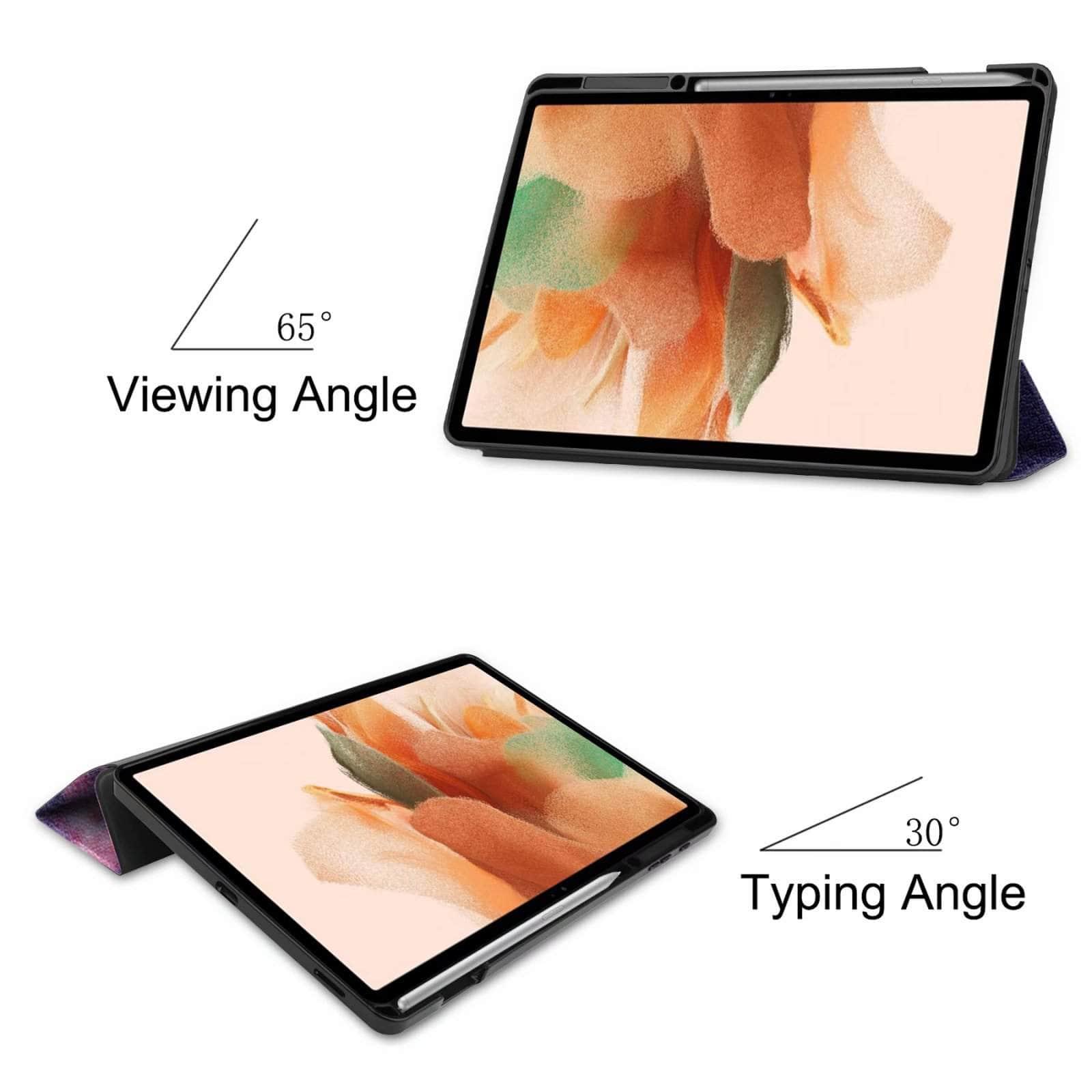 Ultra Lightweight Tri-Fold Stand Case for Samsung Galaxy Tab S7 Lite (T730/T735) - Perfect for Work, Travel, and Home Use