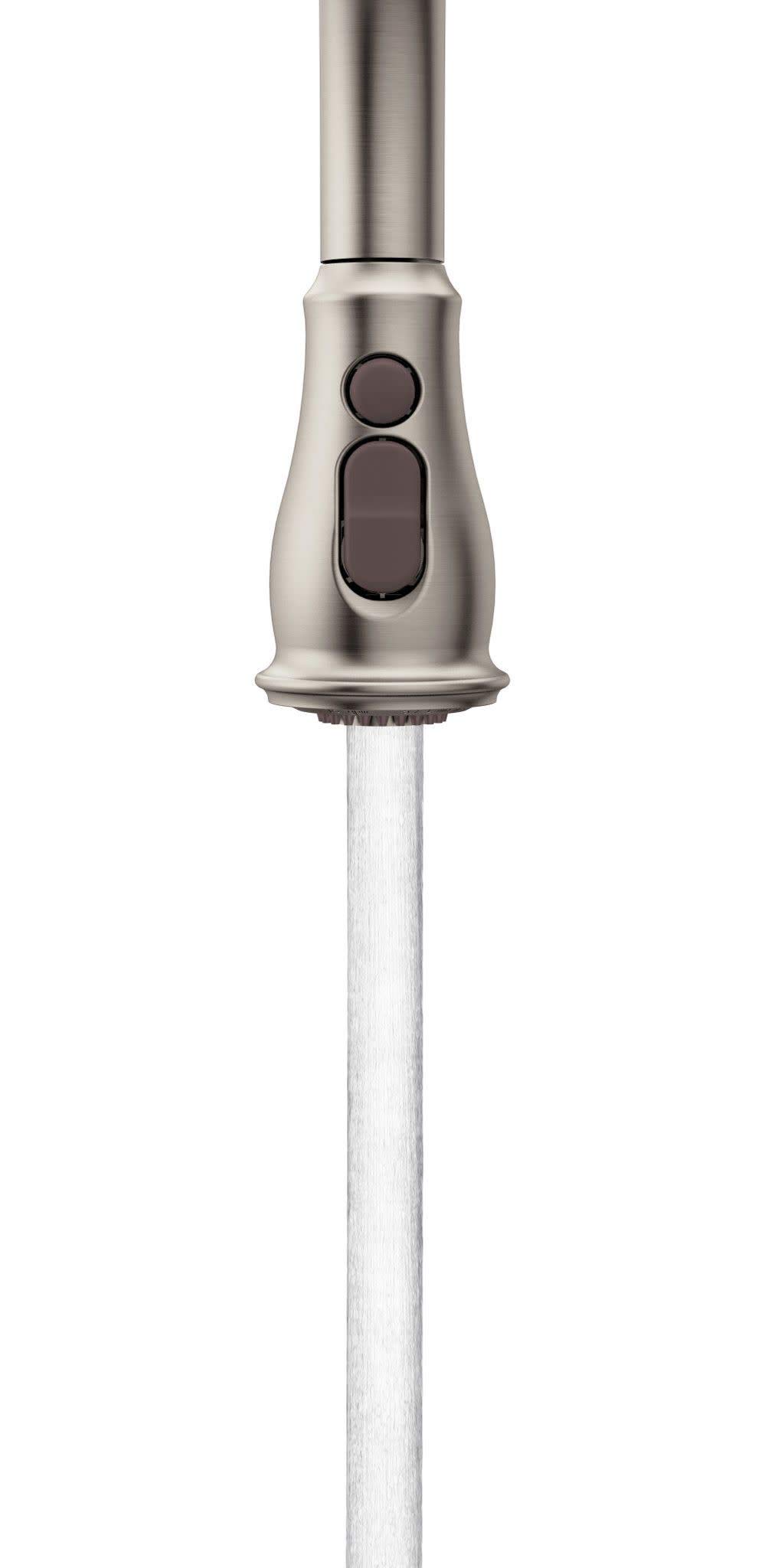 Moen Brantford 7185SRS Spot Resist Stainless Steel High Arc Pull-Down Kitchen Faucet with Reflex Technology & Soap Dispenser - Perfect for Modern Kitchens, Easy Cleaning & Hand Washing